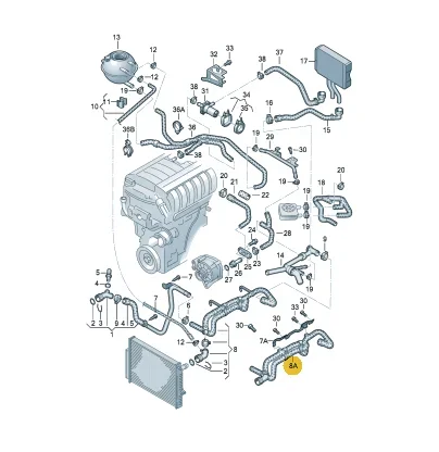 Linea di raffreddamento del tubo flessibile del liquido di raffreddamento del radiatore del motore per Audi Q7 3.6 BHK VW Touareg 2007-2009 7L 0122101 J 7L0 122 101 J