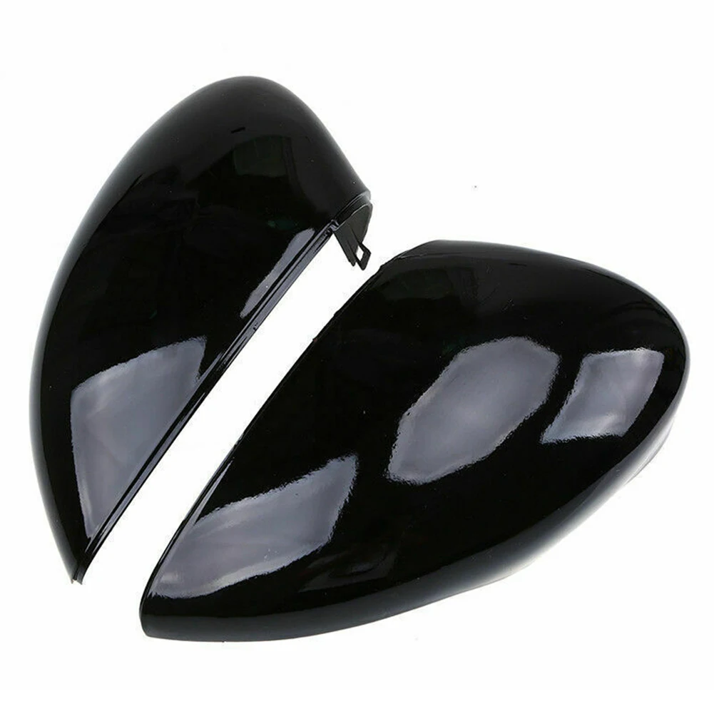 Gloss Black Side Mirror Cover Glossy Black Right&Left Door Wing Mirror Cover Cap For Ford Fiesta MK7 2008-2017