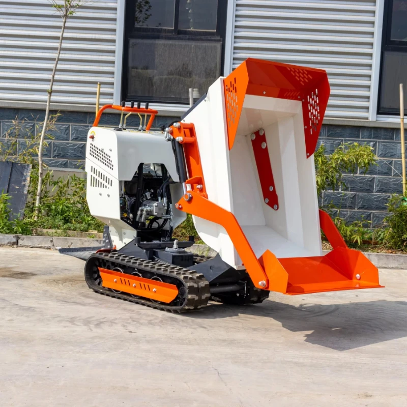 Mini-dumper hydraulique automatisé sur chenilles avec capacité de charge nominale de 500 kg, petit buggy tout-terrain sur chenilles