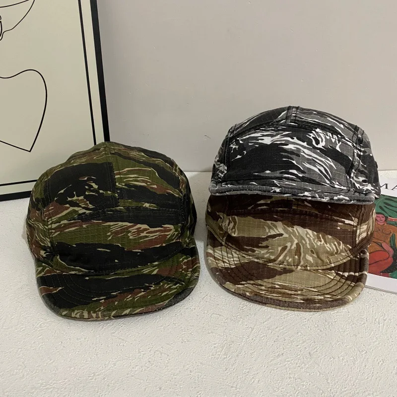 

Американская индивидуальная камуфляжная шляпа в стиле хип-хоп с короткими полями для мужчин и женщин, весенне-летняя уличная солнцезащитная бейсболка с мягкими полями