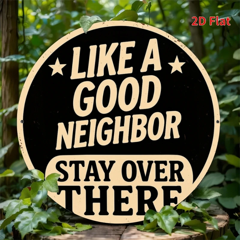2D Flat Design, [2D Flat] Hopeful And Believing Round Tin Plate Painting, Metal Sign, Text Label, Suitable for Door, Courtyard,