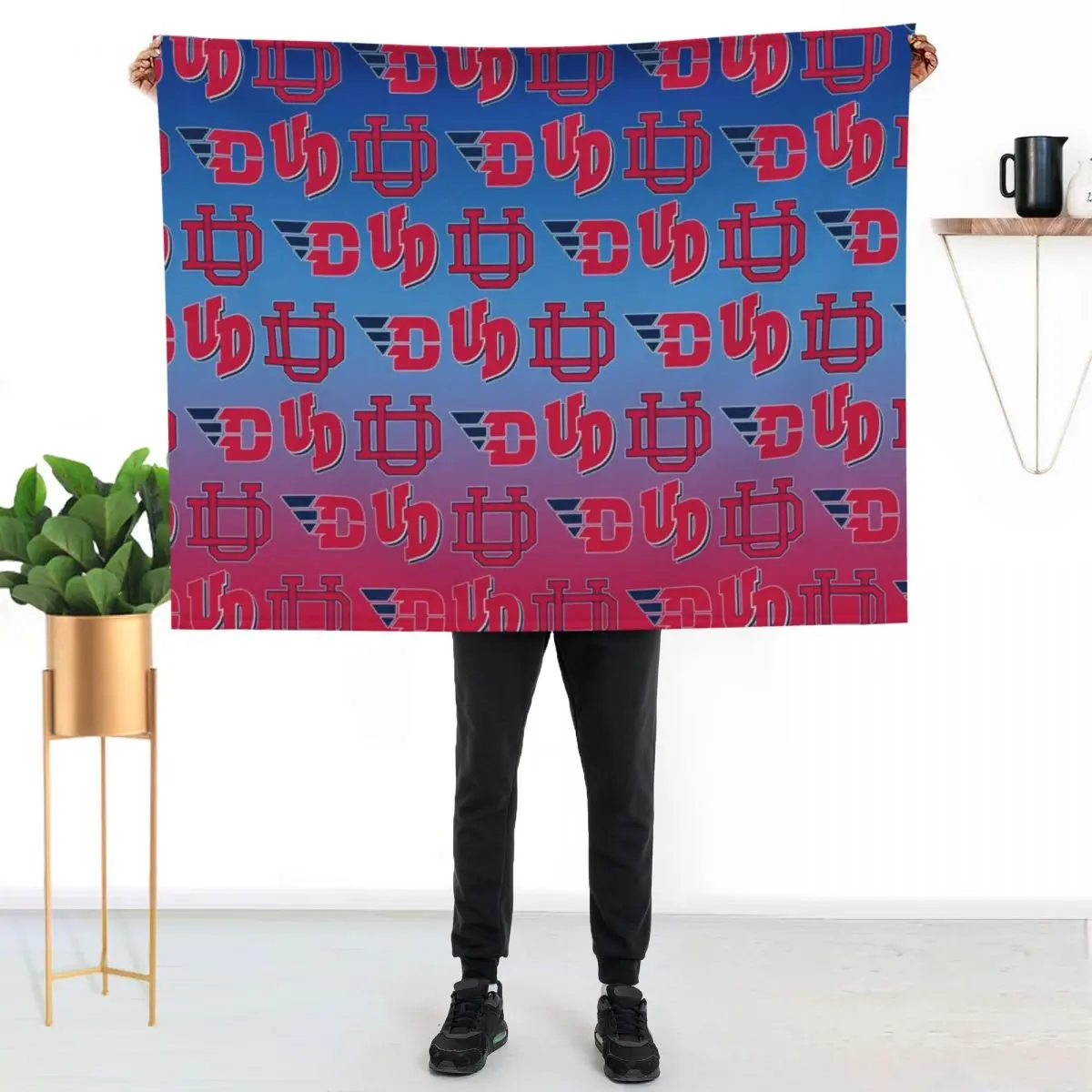 

University of Dayton - Red White and Blue Throw Blanket Reusable Durable Soft Blanket for All Seasons
