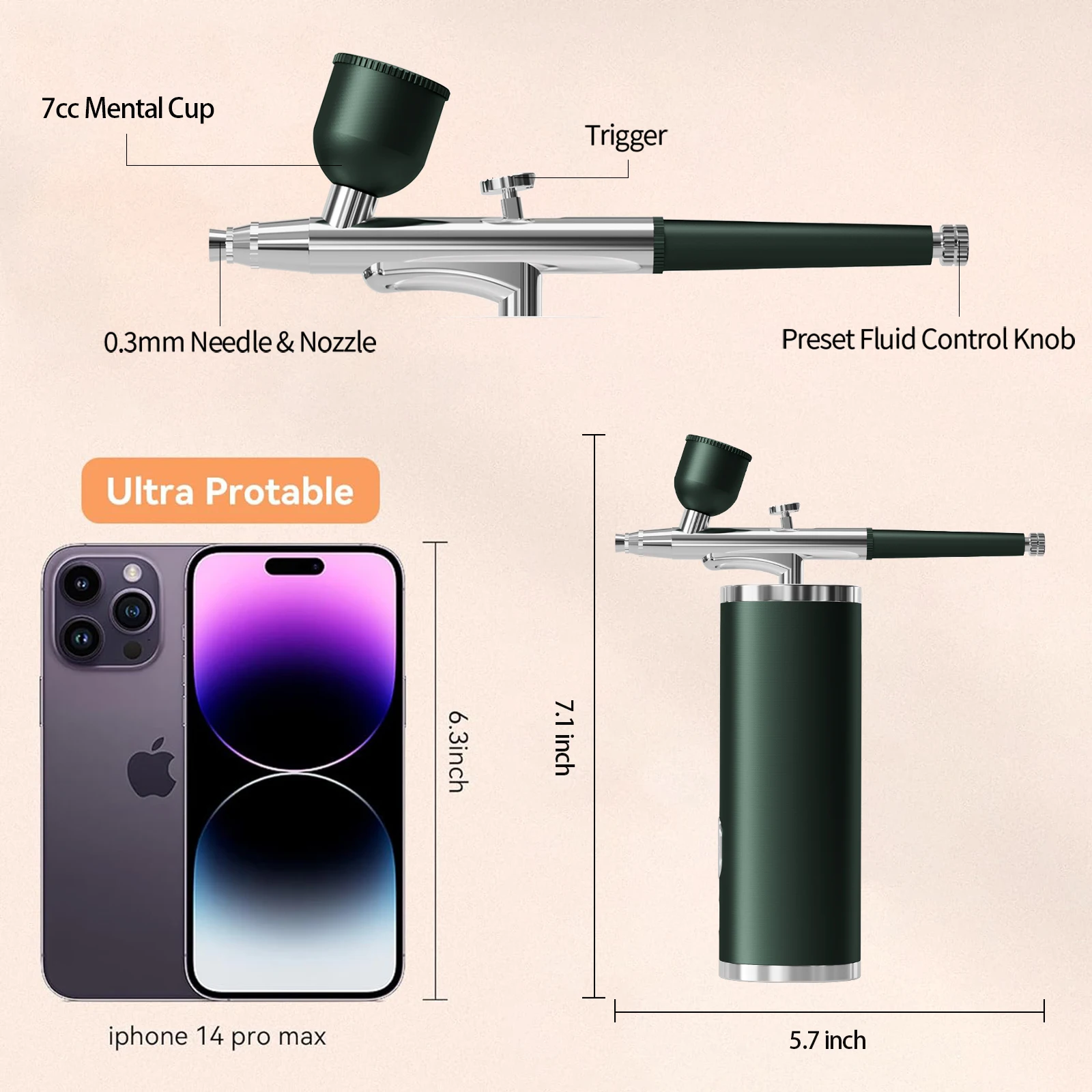 Pistolet de pulvérisation d'ongles professionnel, aérographe pour Nail Art, outil de peinture en aérosol pour Nail Art