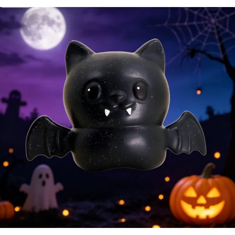Niedlicher Fledermaus-Halloween-Geist zum Knitzen mit Musik, Kreatives Neues Maltose-Quetsch-Dekompressionsspielzeug, Knautsch-Dekompressions-Geschenkbox-Set