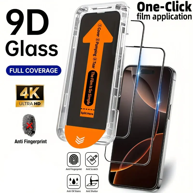 

HD Clear Tempered Glass Screen Protector Compatible with iPhone17 16 Pro Max 15 14 13 Pro Mini 12 11 Pro 16e 17Air Glass Film