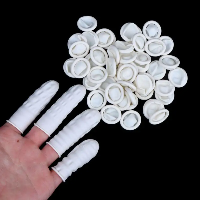 200/300Pcs Finger Protector Covers Wear-Resistant Highly Elastic Anti-Slip Latex Finger Cots For Electronics  Use