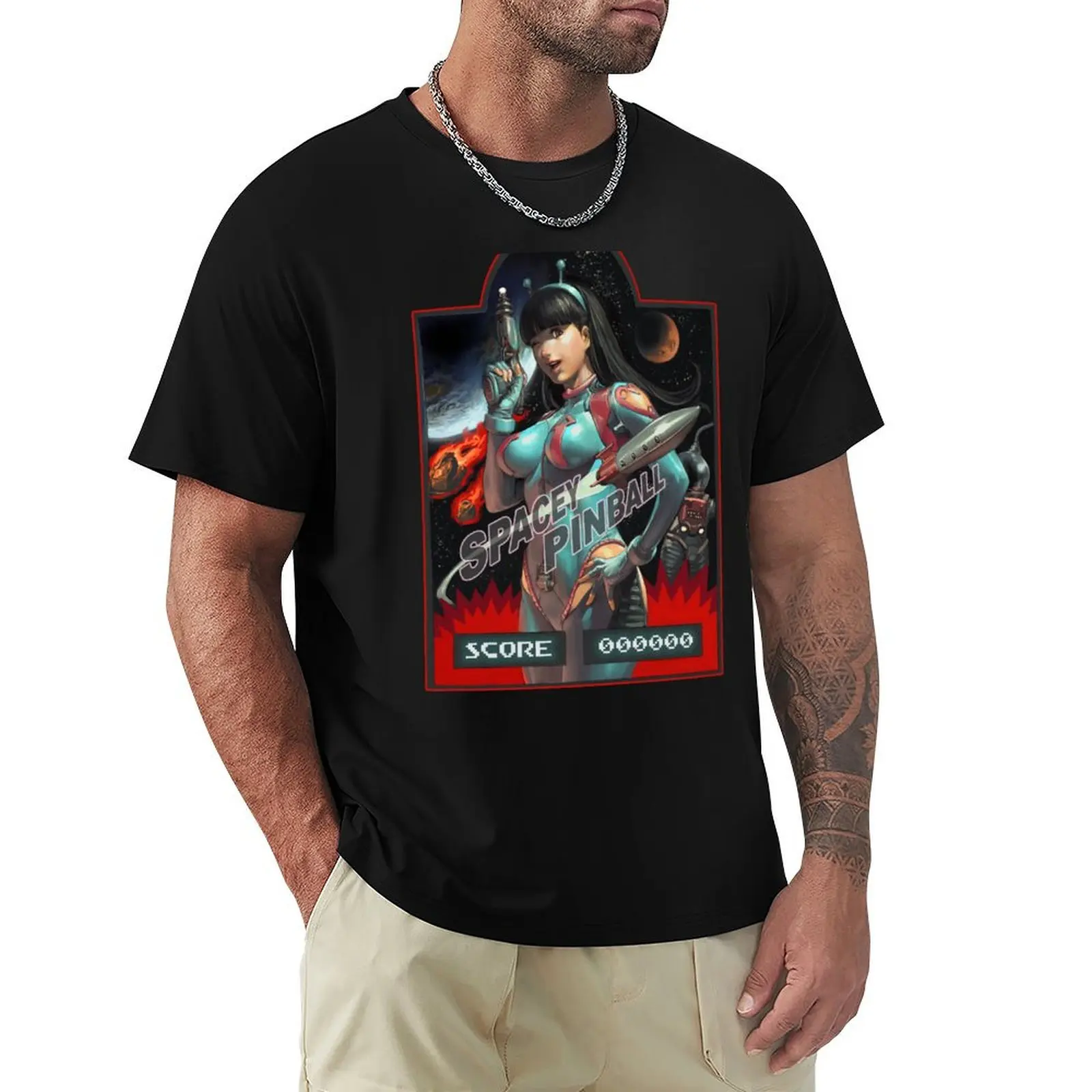 

Spacey pinball T-Shirt hippie clothes Short sleeve tee mens workout shirts