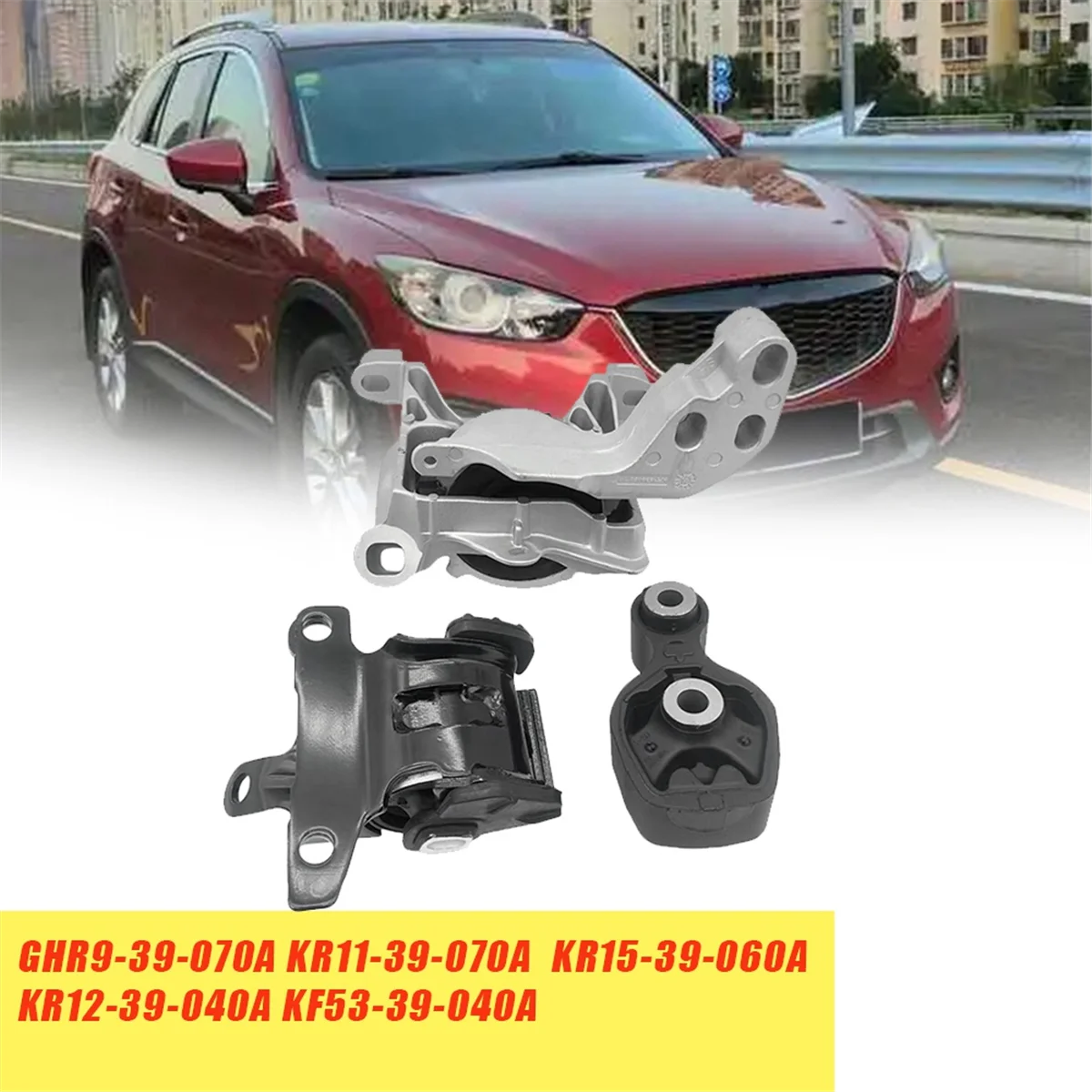 3Pcs Engine Mount Rubber Set for Axela CX5 -5 2013-2019 KR11-39-070 KR15-39-060A KR12-39-040 Bracket