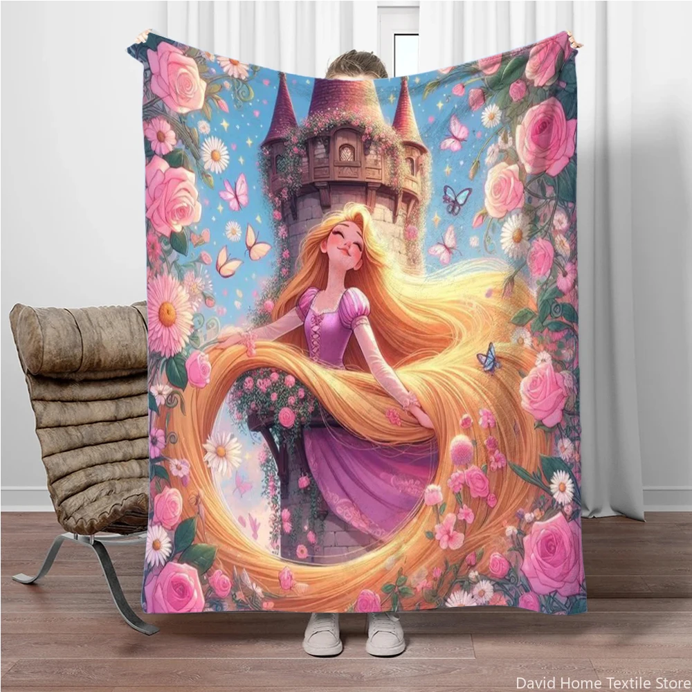 Disney Tangled Rapunzel Princess Flannel Blanket.Four Seasons Blanket. for Sofa, Beds, Living Room, Travel Picnic Blanket Gifts