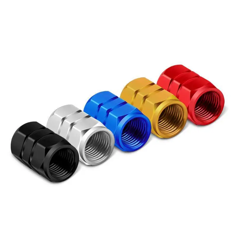 Theftproof Alumínio Carro Roda Pneus, válvulas Pneu Stem Air Caps, hermético Enseada Válvula Caps, tampa da roda, pneu Acessórios, 4pcs por conjunto