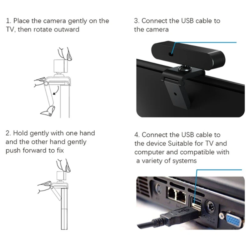 1080P HD Webcam With Built-In Microphone Webcam For Computer Web Class Video Conferencing Webcam