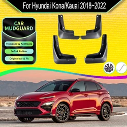 Guardabarros de coche para Hyundai Kona Kauai OS 2017 ~ 2022, guardabarros a prueba de barro, cubiertas protectoras contra salpicaduras, accesorios de estilo de coche de barro delantero y trasero