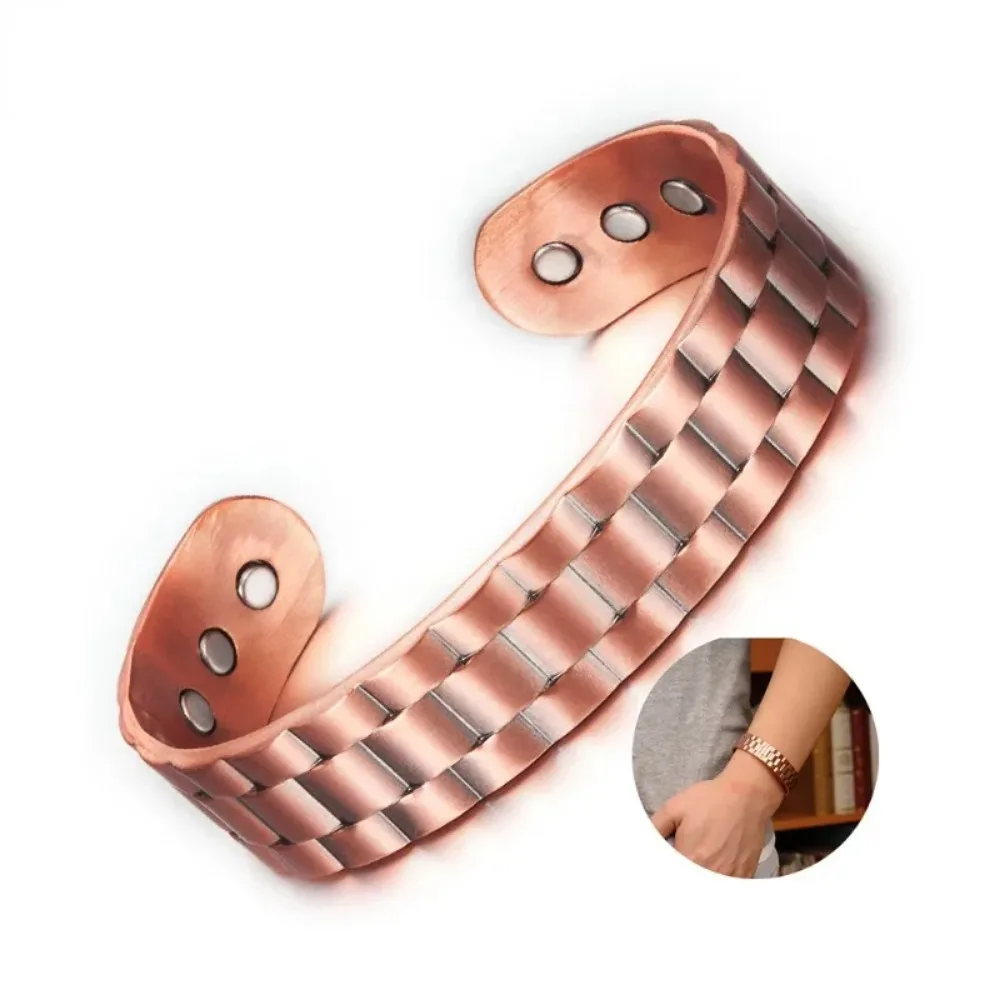 Pure Copper Bracelet Men Magnetic Men Cuff Bracelet Energy Bracelet for Men Pulseras Acero Inoxidable Para Mujer Pulsera Hombre