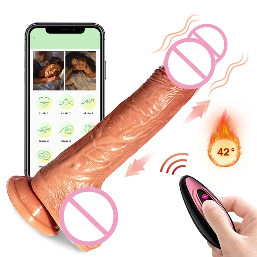 Realistic Big Penis Vibrator APP Wireless Remote Control Heating Female G-spot Massager Vaginal Masturbator Sex Toy for Women