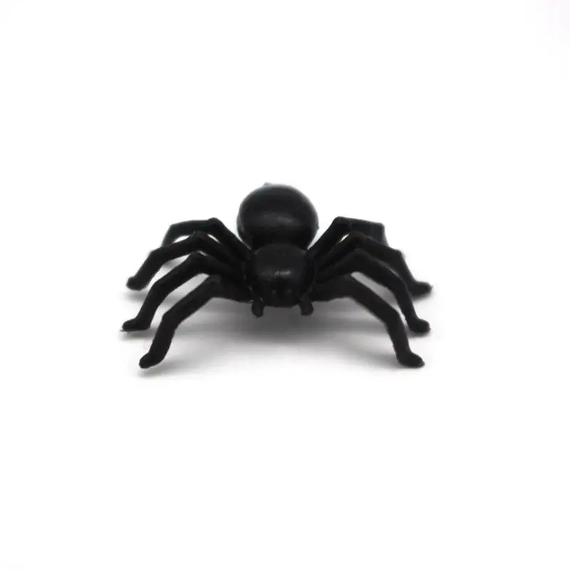 50X Plastic Black Spider Trick Toy Halloween Haunted House Prop Decor