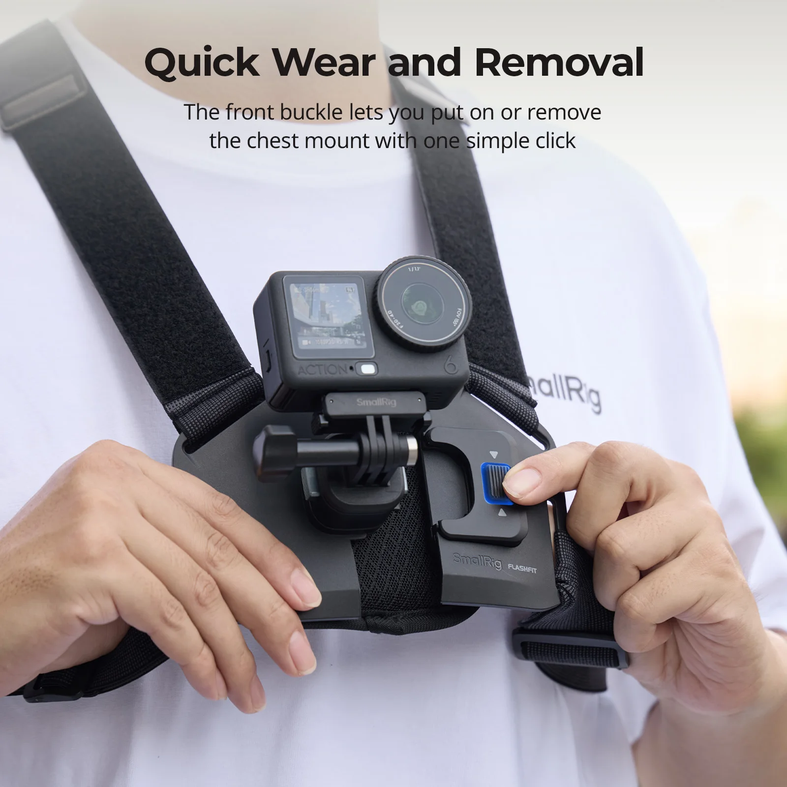 Image of SmallRig Brusthalterung für DJI Osmo Action 6 / Nano für Action-Kameras mit Standard-Zweizinken-Halterung und Schnellwechseladapter