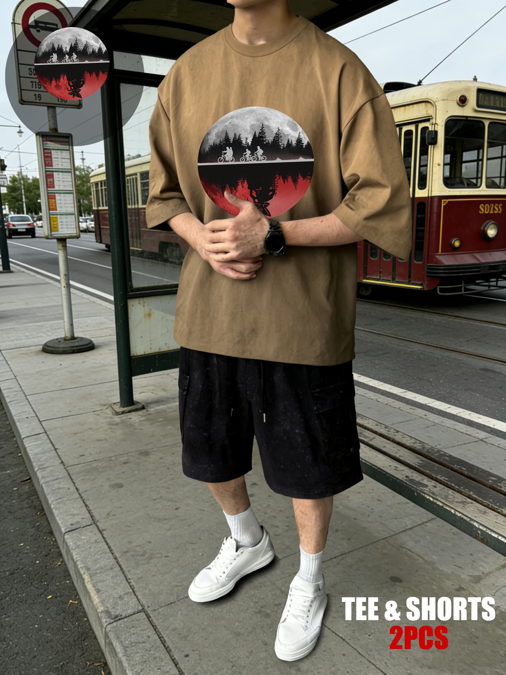 

Мужская футболка с принтом тай-дай для езды на велосипеде ночью, летняя модная футболка, повседневный комплект из хлопковых шорт, унисекс, свободный удобный топ