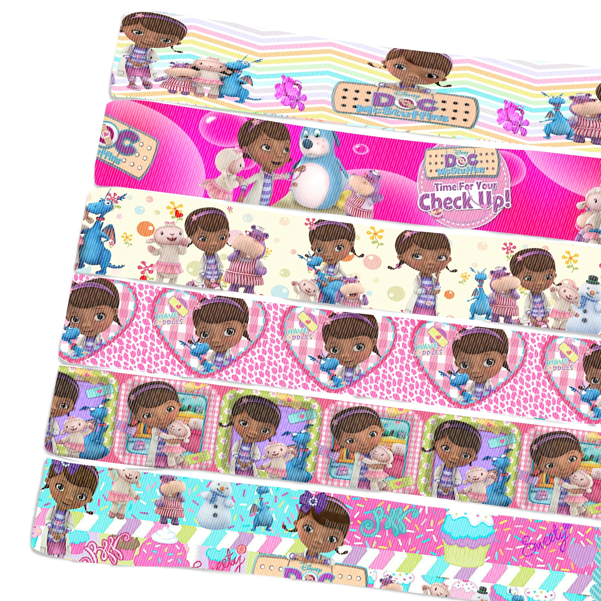 5 ярдов, 22 мм, 25 мм, 38 мм, лента принцессы Диснея Док Макstuffins с принтом персонажей мультфильмов для бантов для волос, принадлежности для рукоделия «сделай сам» 5 ярдов, 22 мм, 25 мм, 38 мм, лента принцессы Диснея Док Макstuffins с принтом персонажей мультфильмов для бантов для волос, принадлежности для рукоделия «сделай сам»