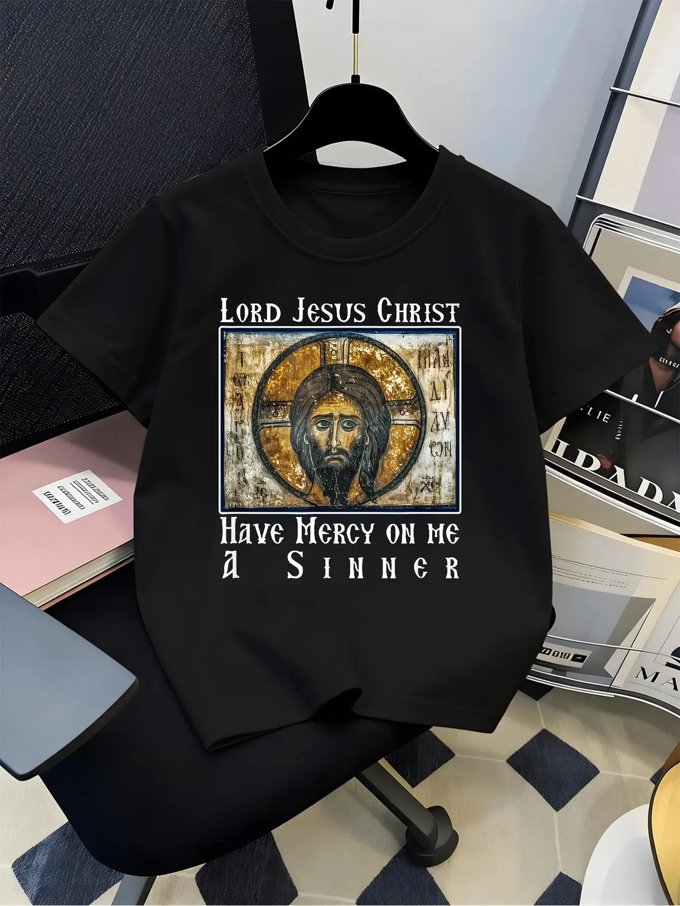 Lord Jesus Christ Religious Vintage Icon Graphic T Shirt For Boys Girls Family Matching Short Sleeve Tee Parent Kids Summer Tops