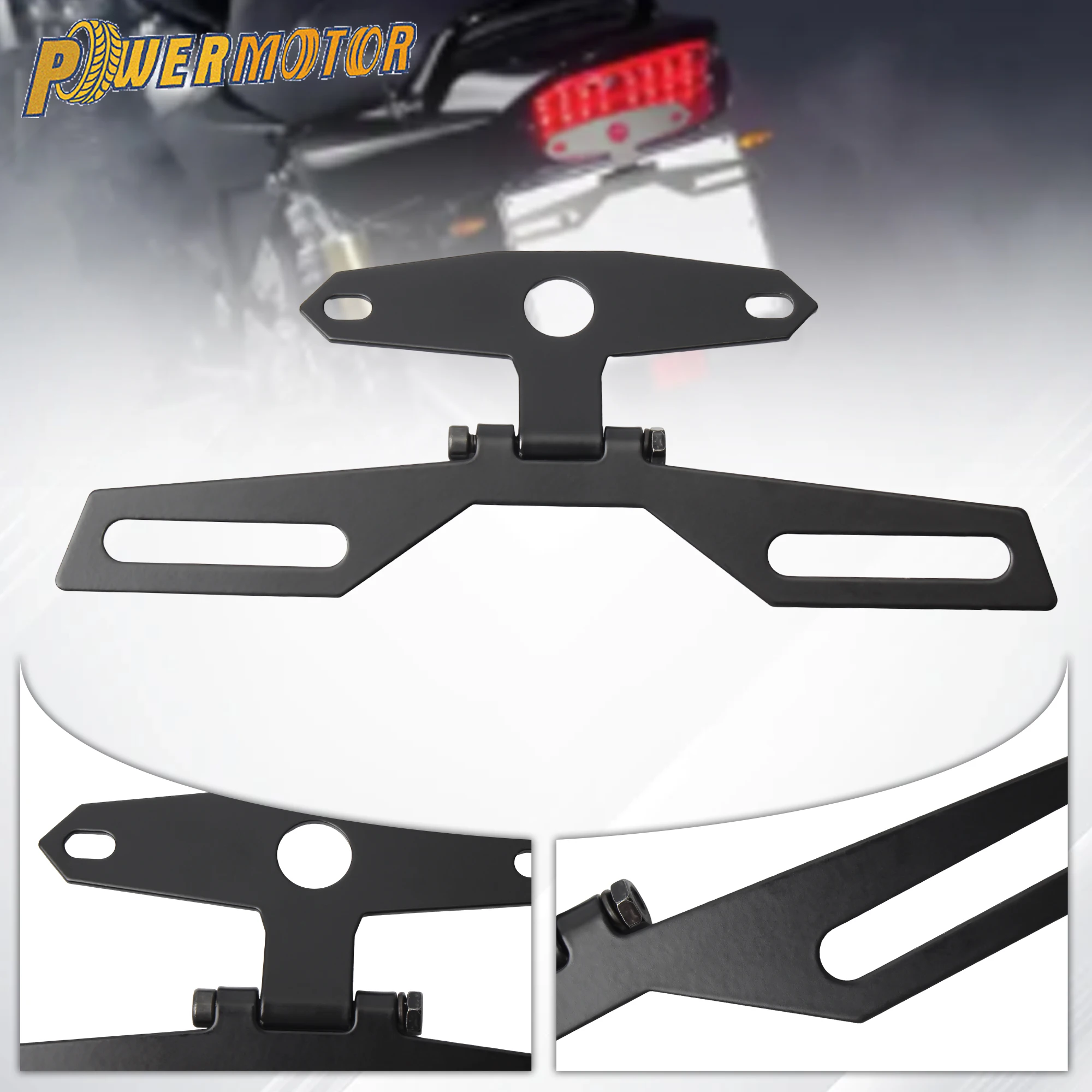 

Motorcycle License Plate Bracket Taillight Mount Folding Support Scooter DirtBike Motocross Supermoto Cafe Racer Modified Parts