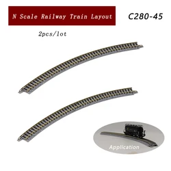 2pcs 1:160 N Scale Model Train Track Plastic Railroad Model Train Toy Diorama Train Scene Making Railway Track Kit