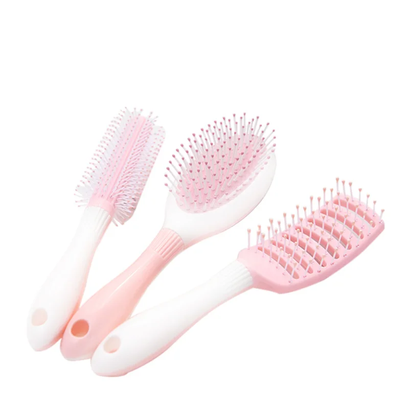 

Cute Japanese Korean Massage Anti-screw Plastic Hair Brush White Curly Hair Hollow Activity Gym Untangling Hairdressing Comb