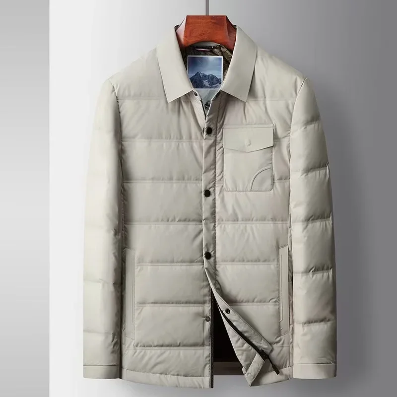2026 Autumn/Winter New Men's Down Jacket Lightweight Edition Goose Down Content 90% Business and Leisure Down Jacket