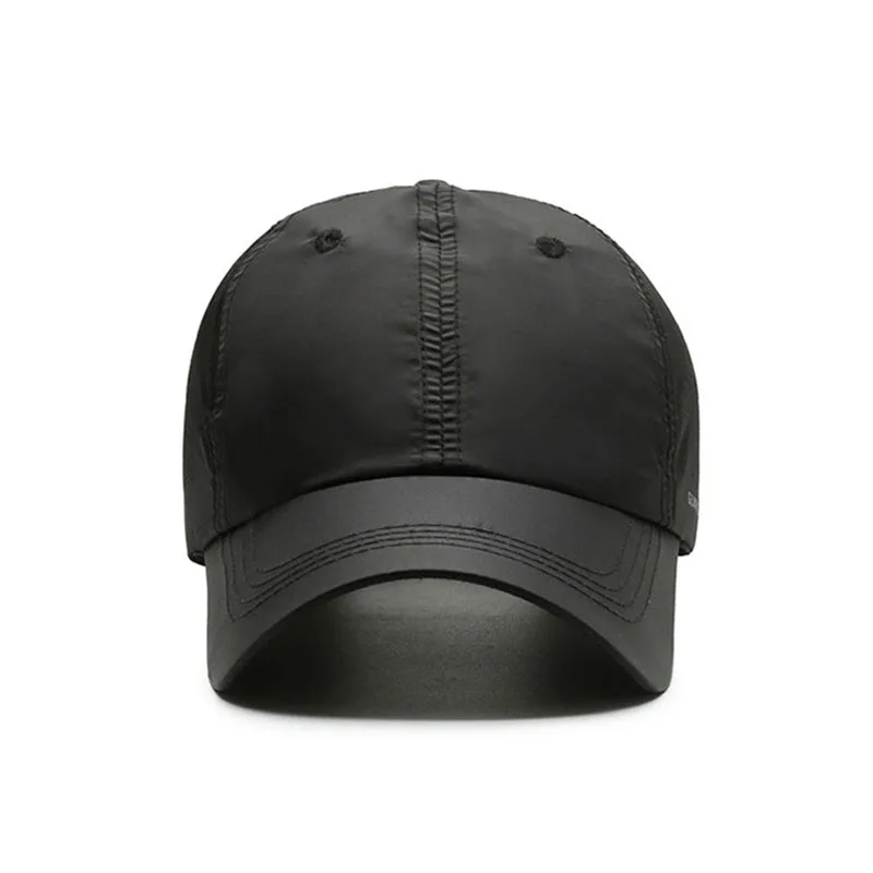 Gorra de béisbol de secado rápido para hombre y mujer, visera impermeable transpirable de malla de alta calidad, gorra Snapback ajustable para