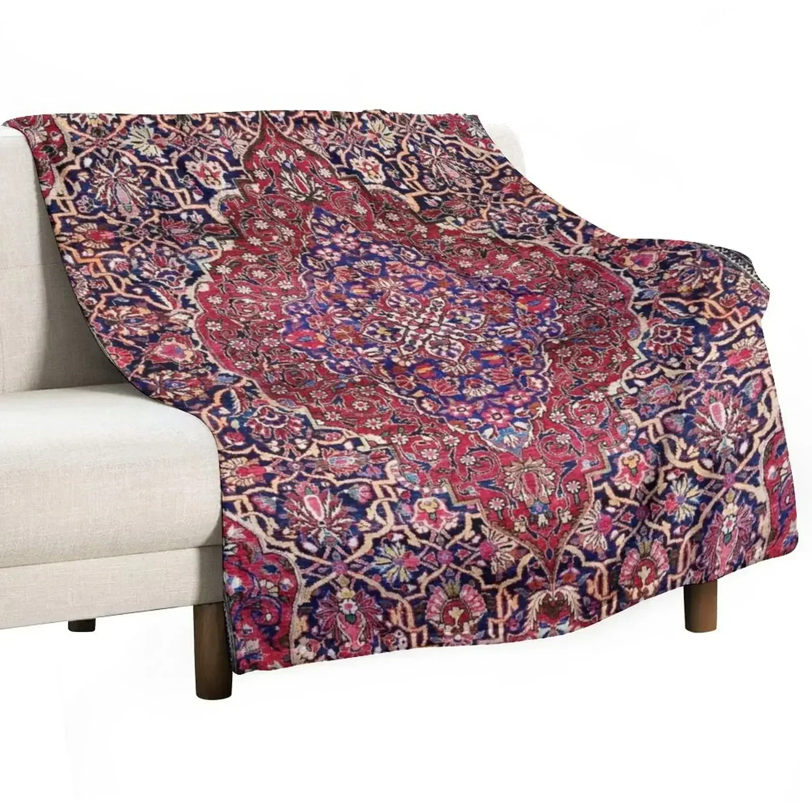 

Kashan Central Persian Silk Rug Print Throw Blanket Fashion Sofas Decorative Sofa Blankets For Sofas Single Blankets