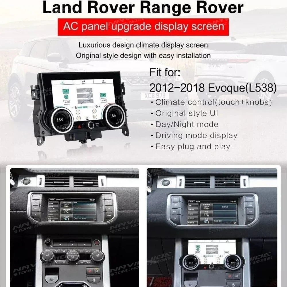 Air Condition Panel 3D Touch Screen For Range Rover Evoque L551 L538 2012-2018 AC Climate Control Android Original Car Functions