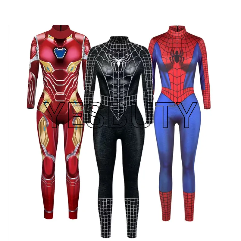 Sexy Spiderman Iron Man Cosplay Gwen Stacy mono disfraz mujeres monos superhéroe ropa de fiesta de Halloween