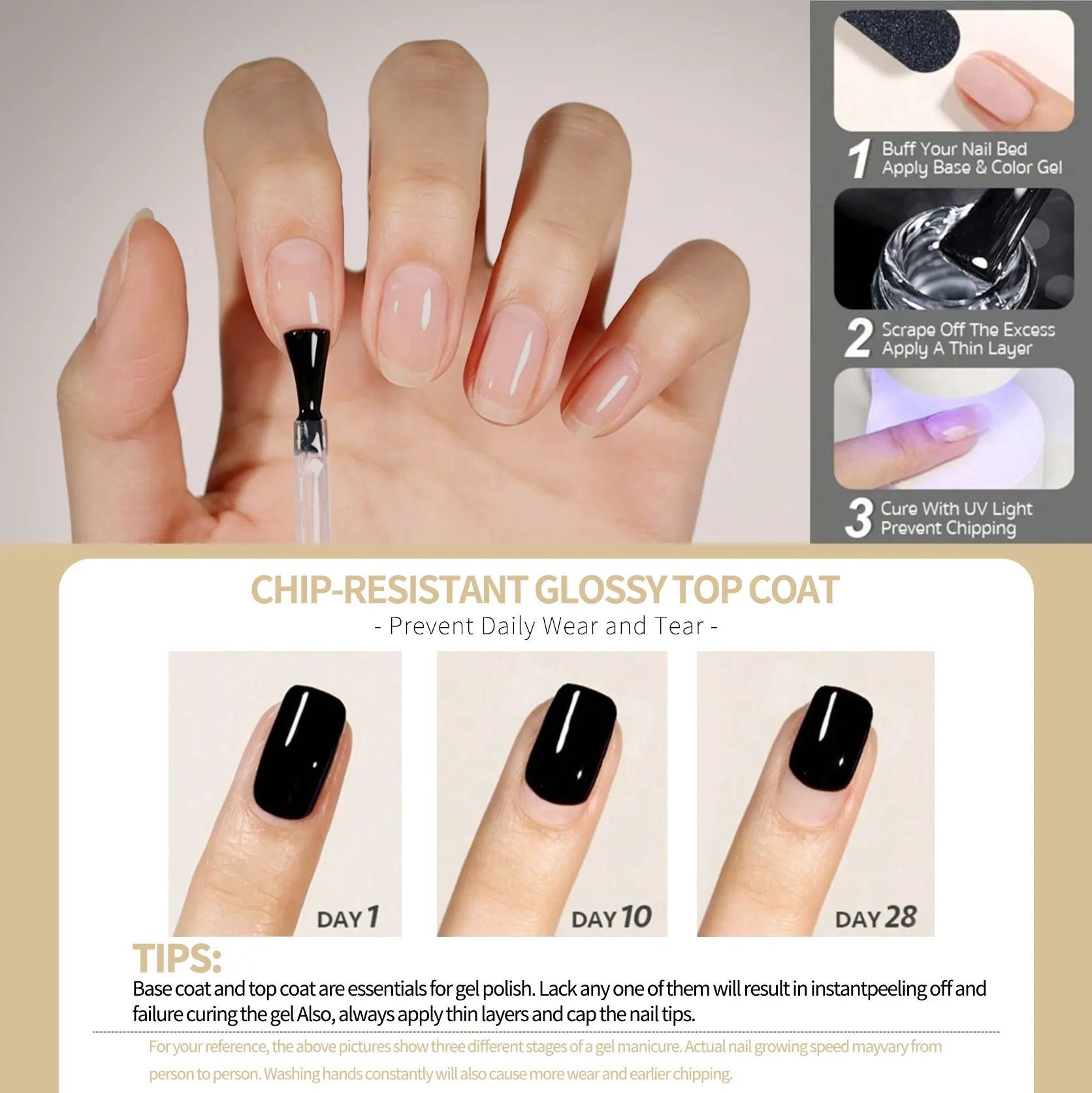 Ovanlee Complete UV Gel Manicure Kit – 45-Day Wear with Sticky Base Coat & Glossy Top Coat, 12 Colors, Step-by-Step Application & Removal Guide for Beginners