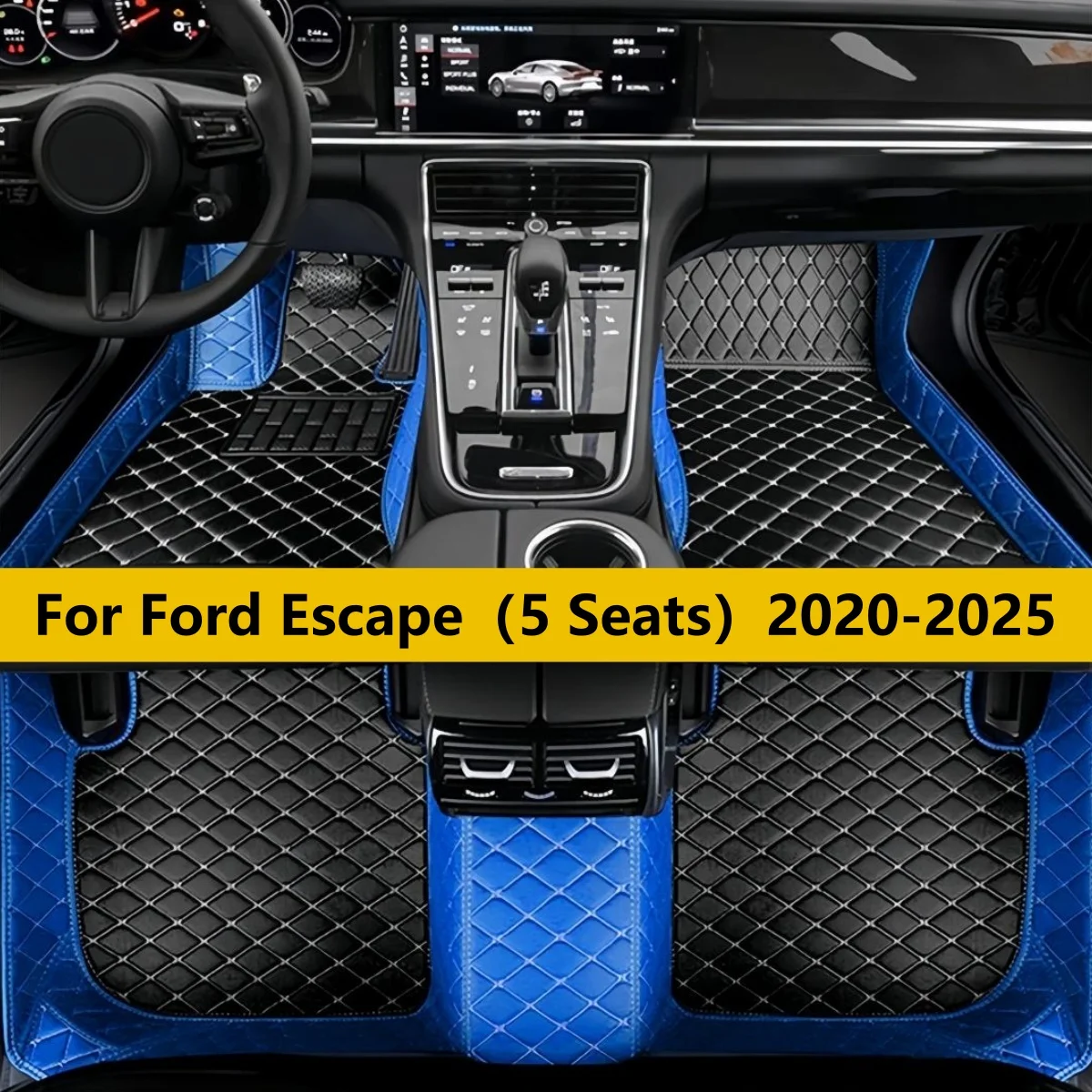 

Автомобильные коврики для Ford Escape (5 мест) 2020-2025: полный комплект из кожи и текстиля, ковровые покрытия для пола, коврики для ног