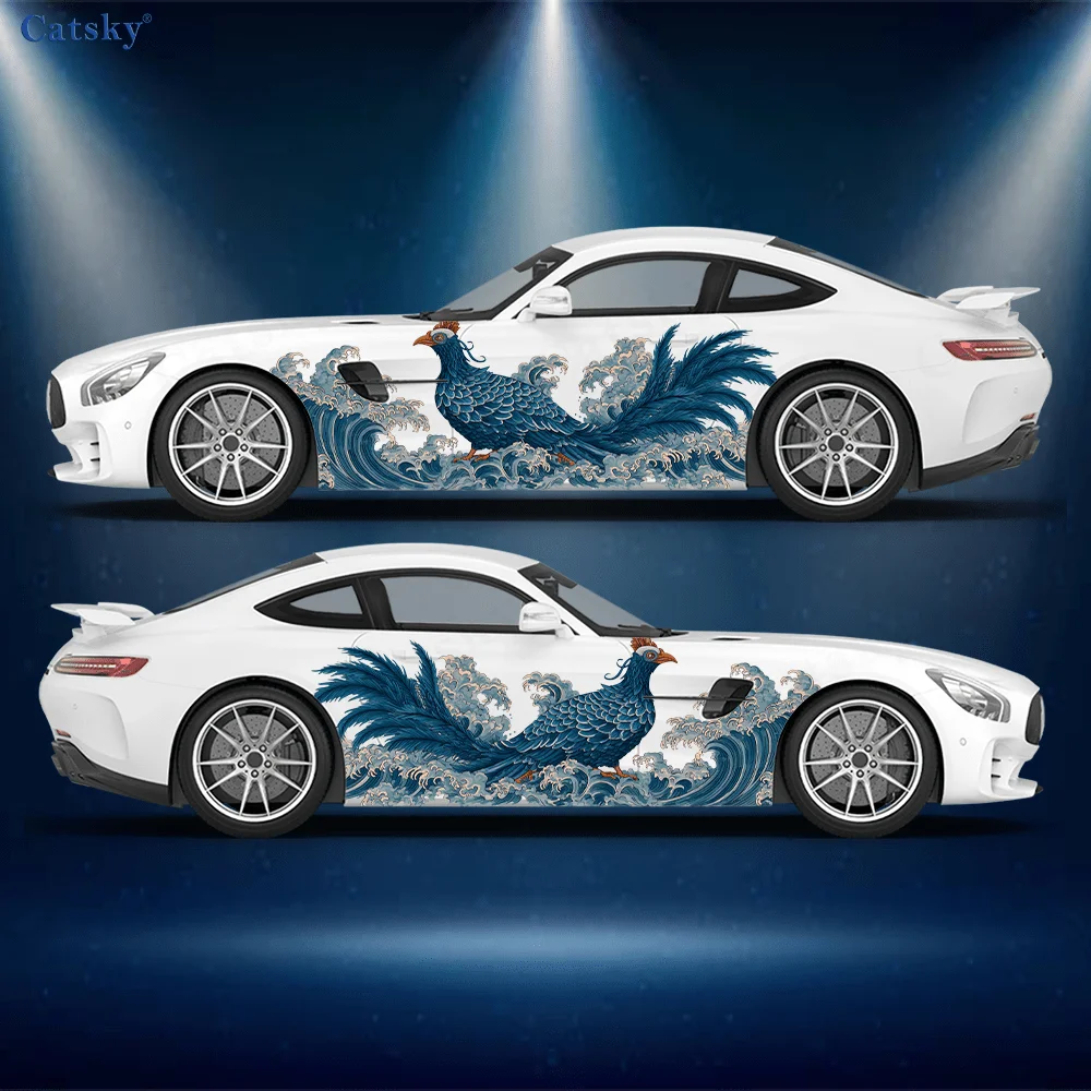 

Виниловые наклейки Fortune Phoenix Waves для автомобиля, самоклеящаяся наклейка из ПВХ, подходит для грузовиков, внедорожников, украшения, автоаксессуары, подарок