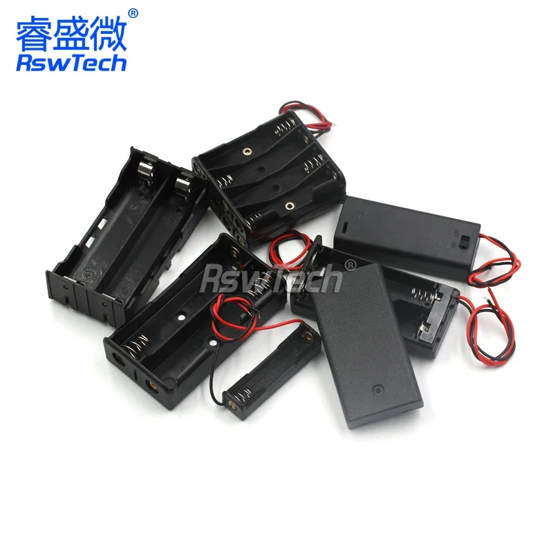 Battery Box 5 18650 With Switch And Cover, Battery Holder 1, 2, 3/4, Battery Box 6F22 9V