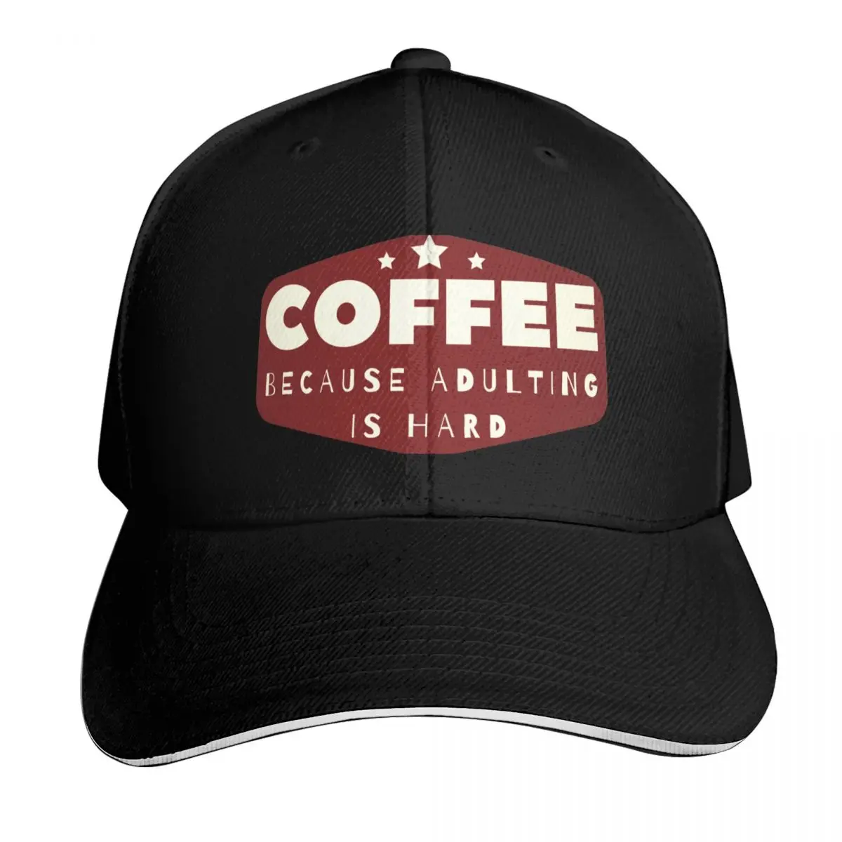 Coffee Because Adulting Is Hard-Coffee lover, Adulting.... Baseball Cap Lightweight Packable Gift for Him Her Casual Daily Wear