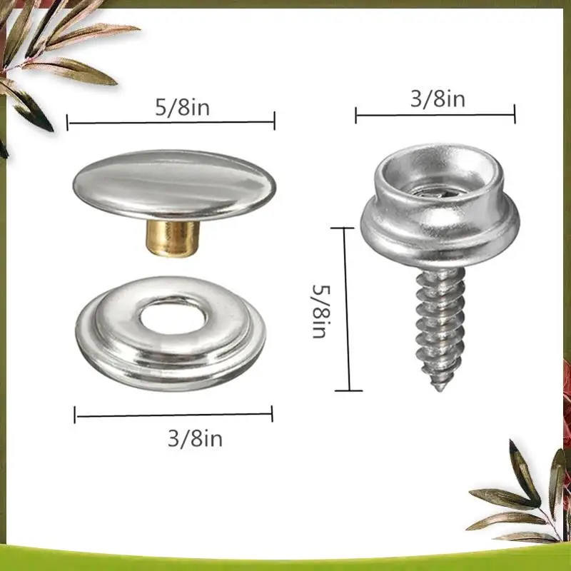 

Reliable-200Pcs 15Mm Boat Cover Canvas Stainless Steel Snap Fastener Clip Awning Button Rivet Marine Hardware Accessories