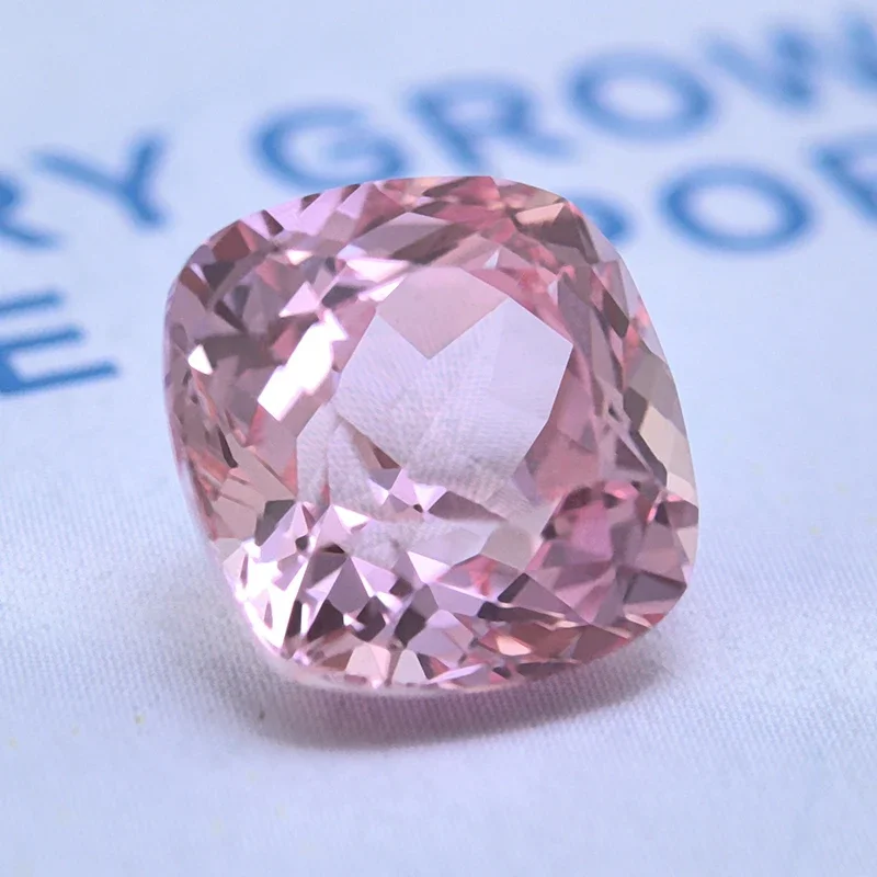Lab Grown Sapphire Sunrise Pink Color Square Cushion VVS1 Charms Beads Diy Jewelry Making Materials Selectable AGL Certificate