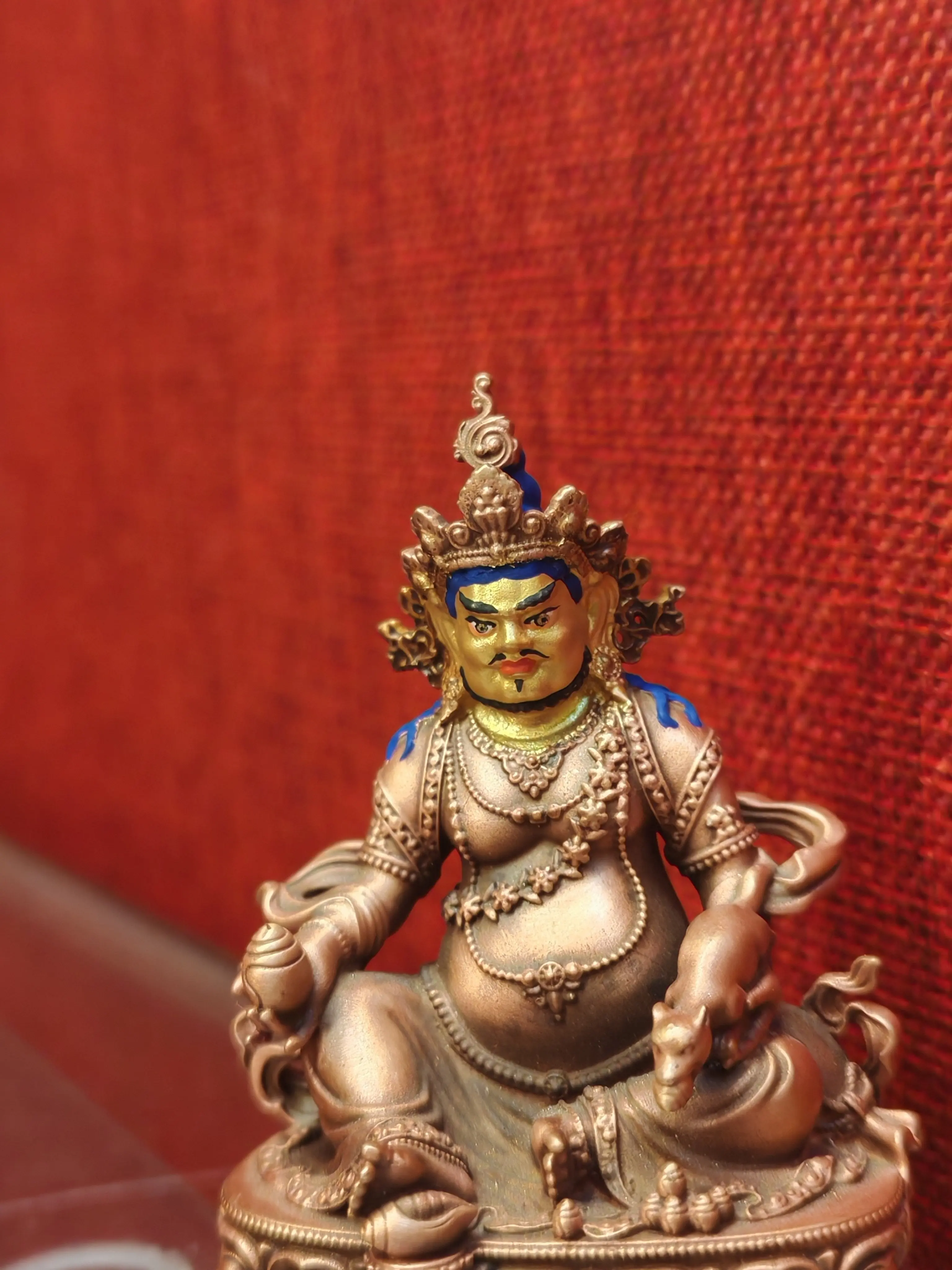 Huang Caishen pure copper boutique open-faced Buddha statue height 6 cm