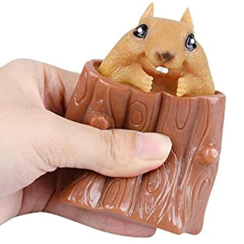 Squirrel Decompression Toy Fun Fidget Sensory Gift for Kids and Adults Antistress Squeeze Relief Toy for Anxiety Relief - Detail 1