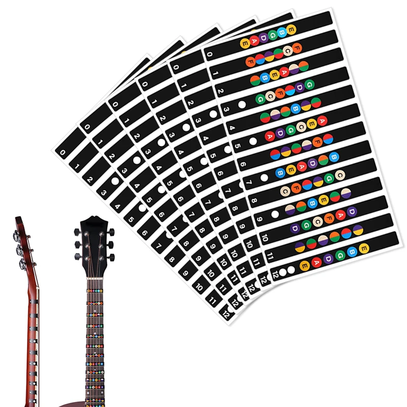 3-6Sheet Guitar Scale Sticker Fretboard Notes Visual Guide Label for Beginner Guitar Accessories Self Study Practice Prop ZYF