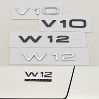 3D ABS Car Letters Logo V10 W12 Rear Trunk Badge Side Fender Sticker Decals For Audi A6 A8 Q8 Q7 SQ7 SQ8 S7 S8 Auto Accessories