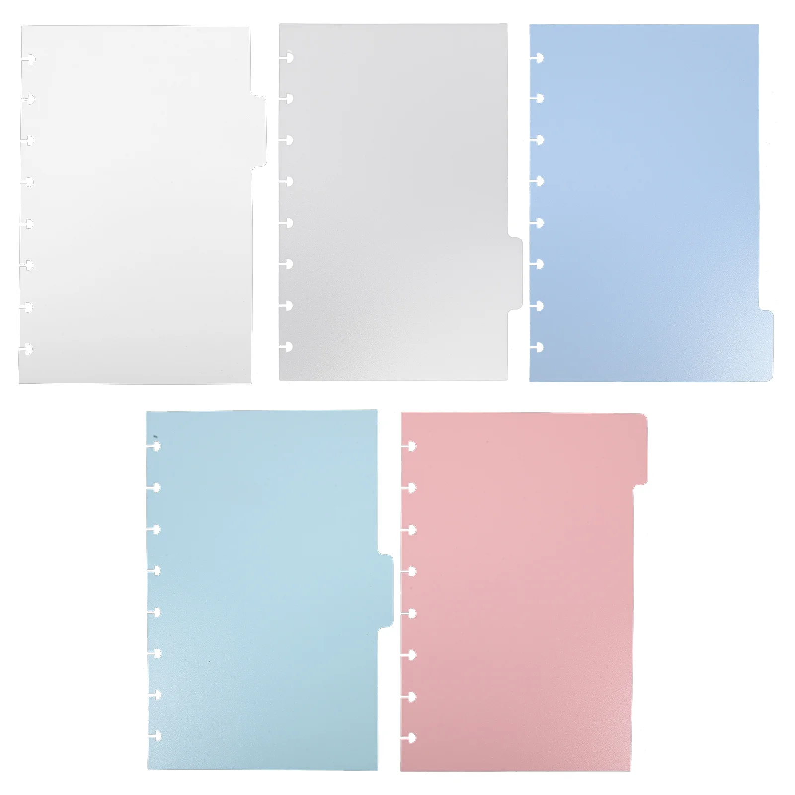 5 ชิ้นแบ่งสําหรับ Binder เห็ดรูการจําแนกคลิปเทปสองด้านพลาสติก Revision Pp Clear