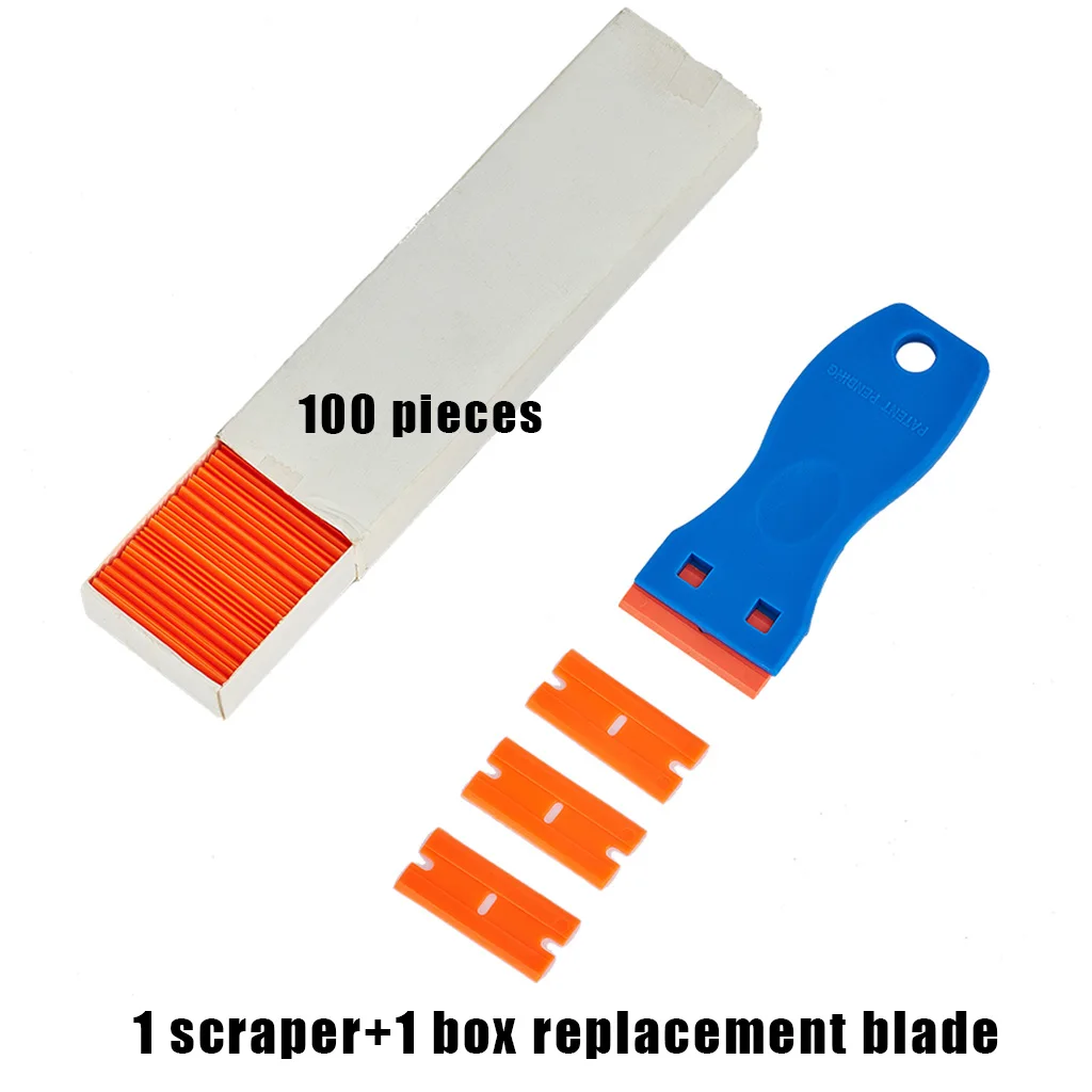 Blade Scraper Double Edge Razor Remover Tool with Blades for Labels Stickers Decals Removal Auto Window Tint Vinyl Application