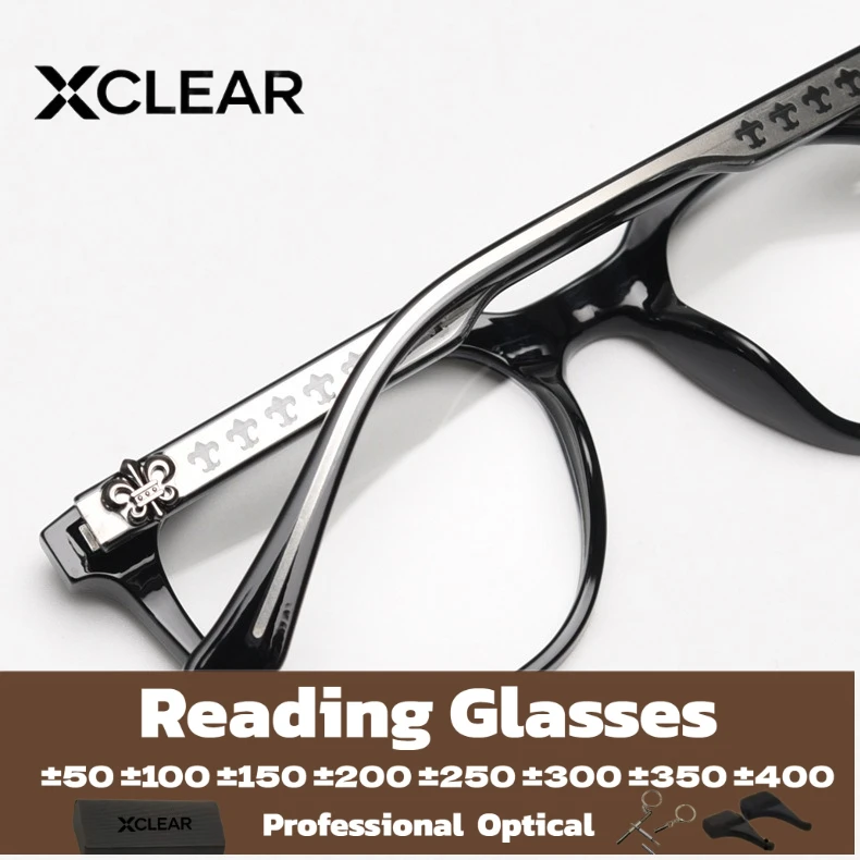 

XCLEAR New Square Oversize Frame Anti Blue Light Myopia Eyewear Anti-reflection Reading Glasses Customizable Progressive Glasses