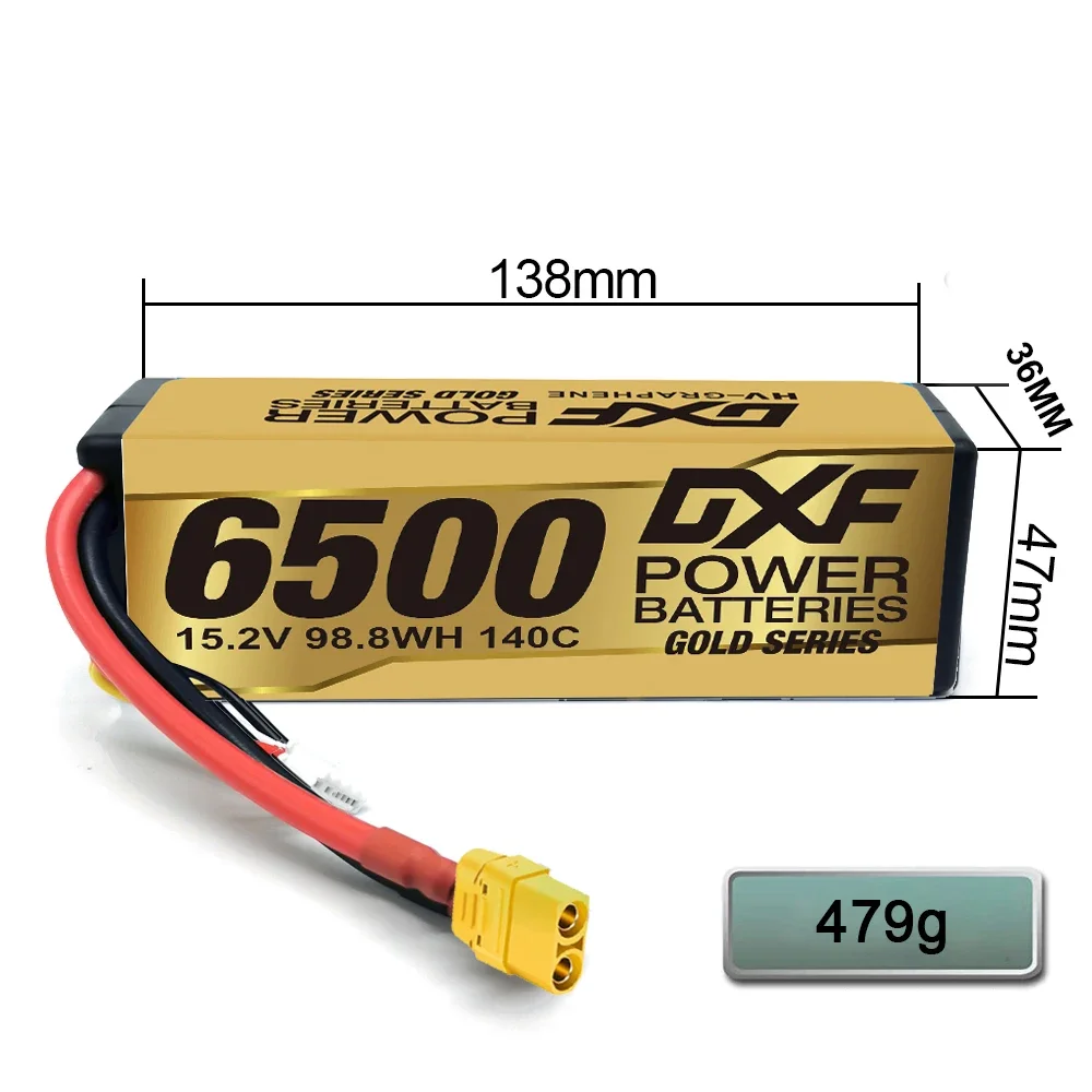 DXF 4S 리포 배터리 14.8V 15.2V 6500mAh 8000mAh 9200mAh 그래핀 5mm 플러그 1/8 버기 RC 자동차 보트 비행기용