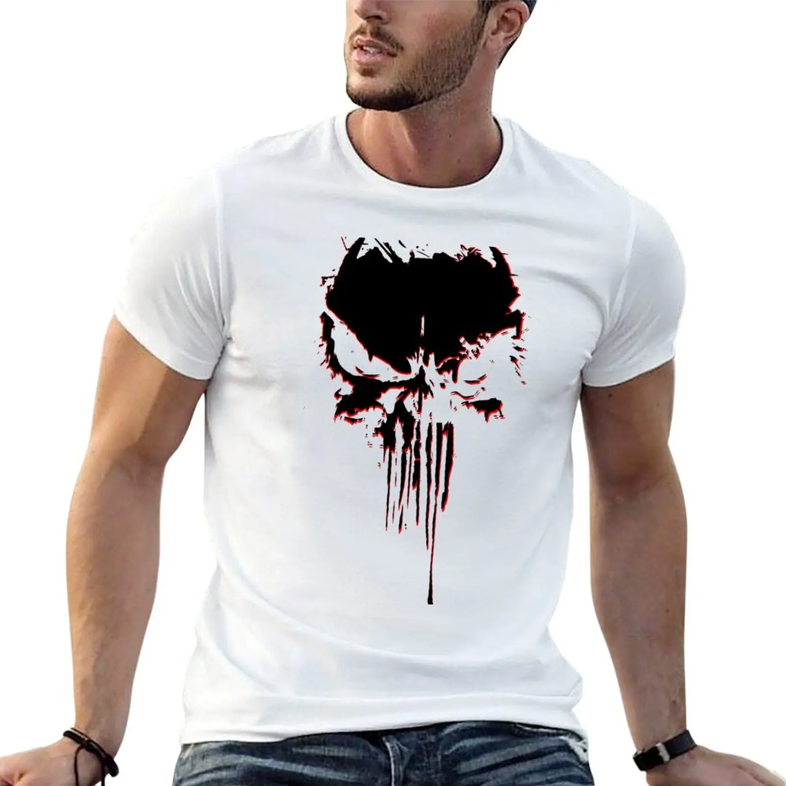 skull-face T-Shirt Big and Tall Casual T-Shirt