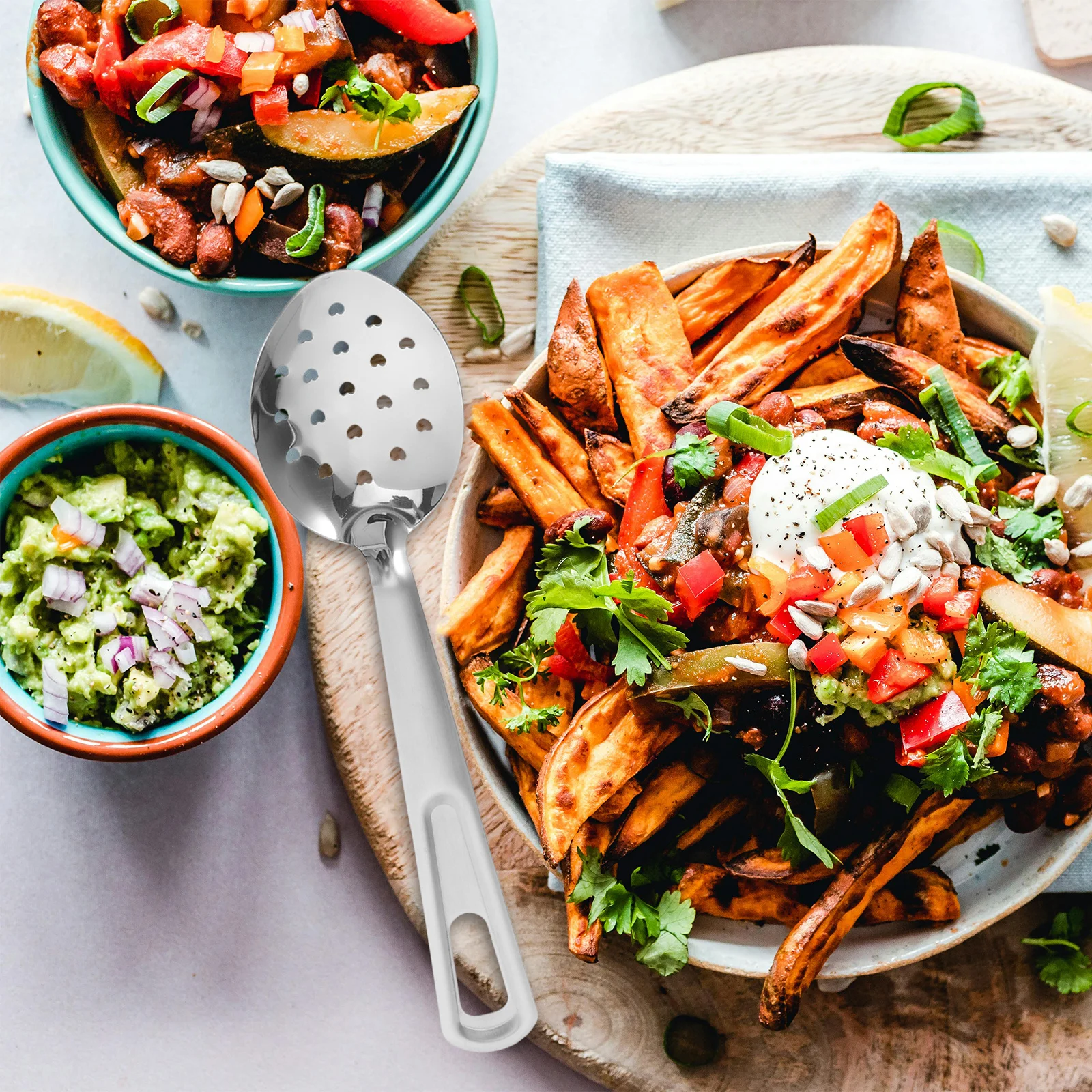 

3Pcs Serving Spoon Set Stainless Steel Slotted Spoons for Cooking Household Dining Reusable Utensils Set Ideal for Parties