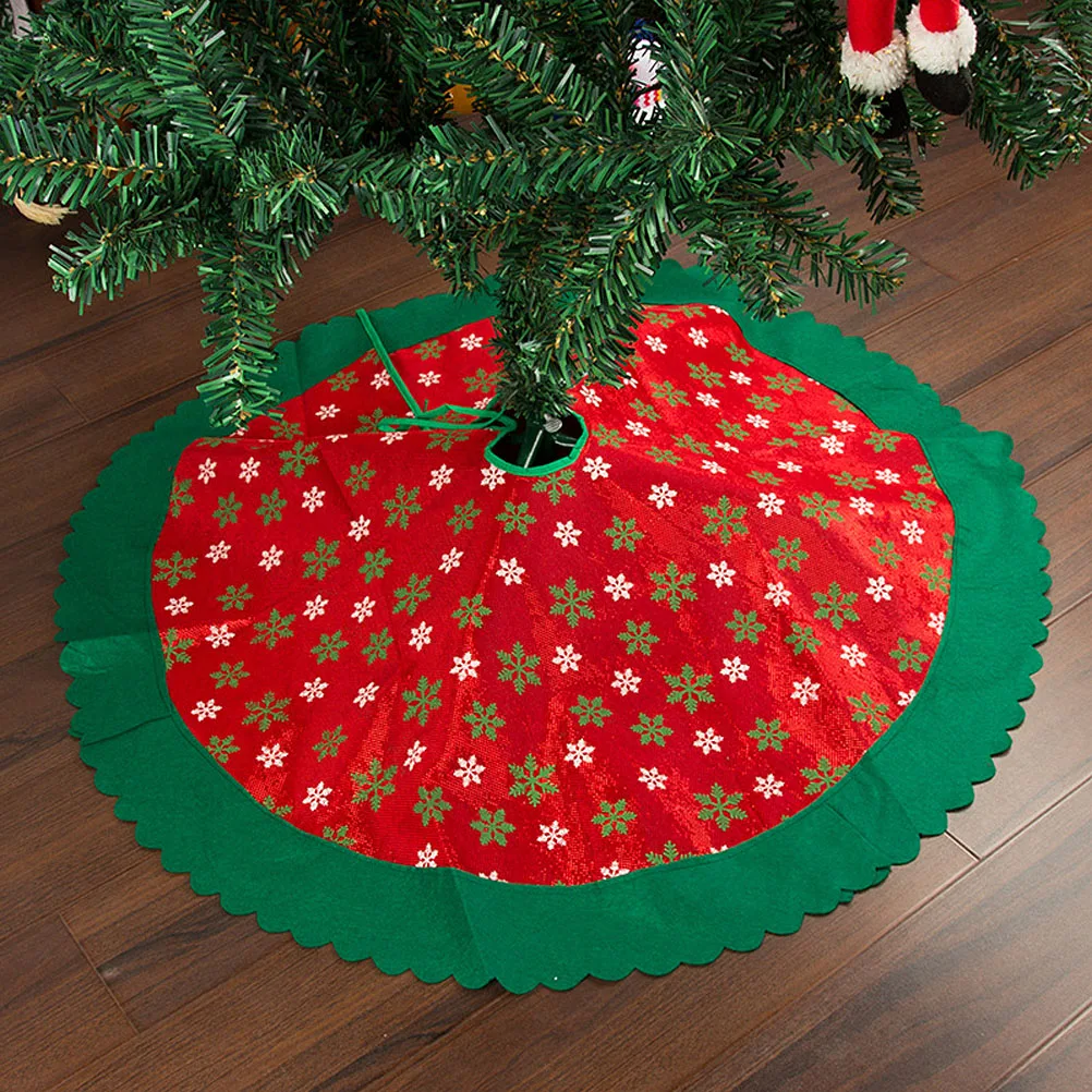 

Chic Snowflake Xmas Tree Skirt Christmas Tree Base Mat Holiday Christmas Tree Party Ornament