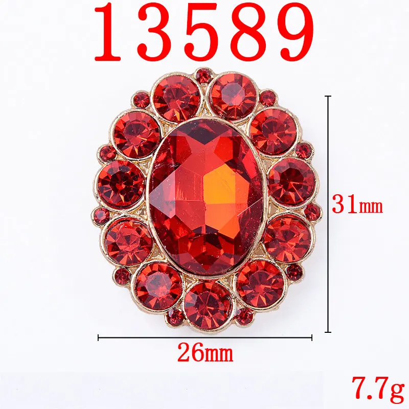 5 Pcs Red Flower Plate Dripping Oil Round Pearl Jewelry Alloy Pendant DIY Necklace Accessories Earring Bracelet Handmade Button